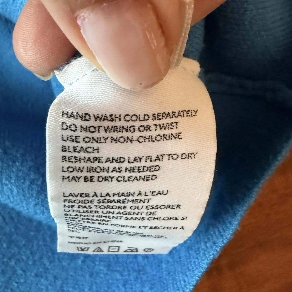 Maeve Anthropologie The Carys Mock-Neck Sweater Womens XS Turquoise Cropped F/W - Picture 8 of 8